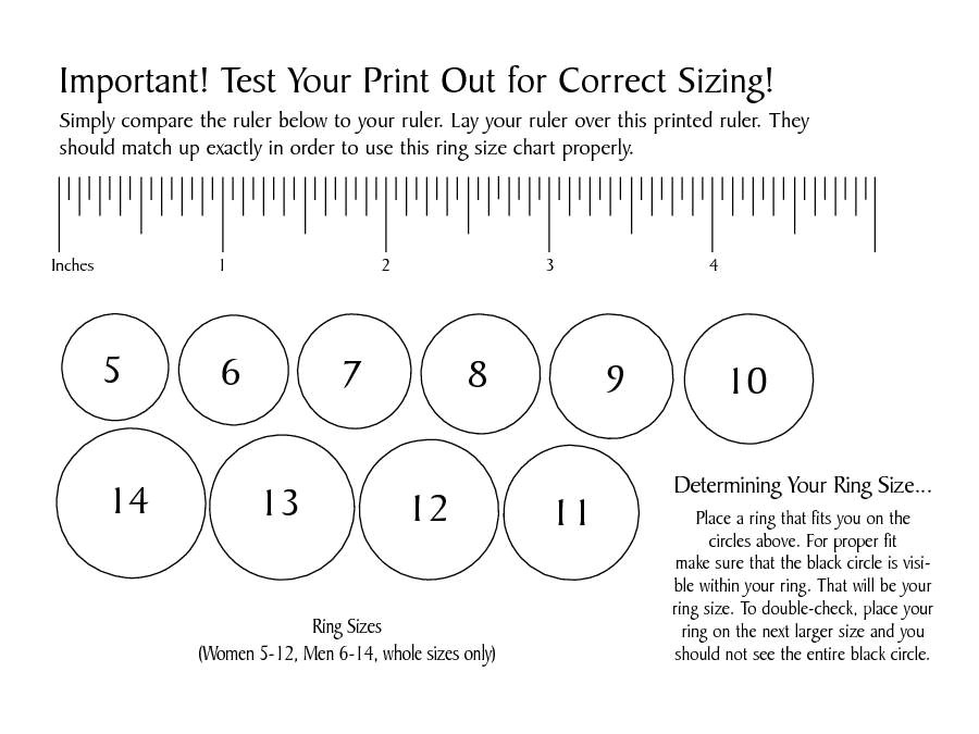 printable ring size chart for women