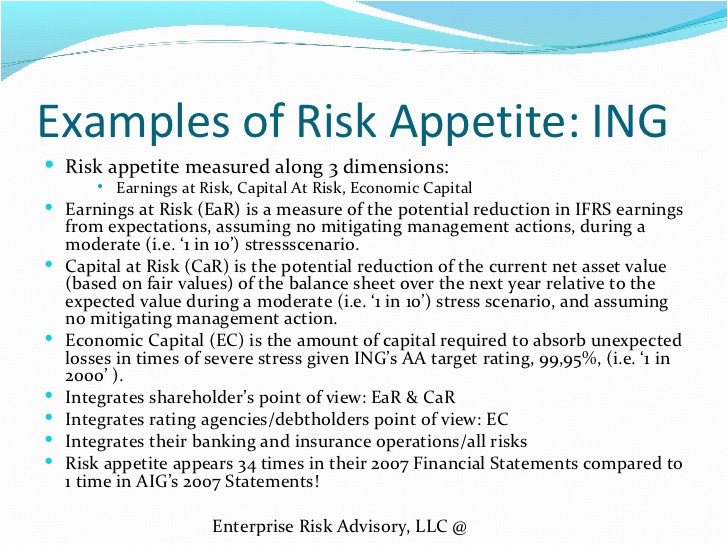 Risk Appetite Template 1 Risk Appetite Template Risk Appetite