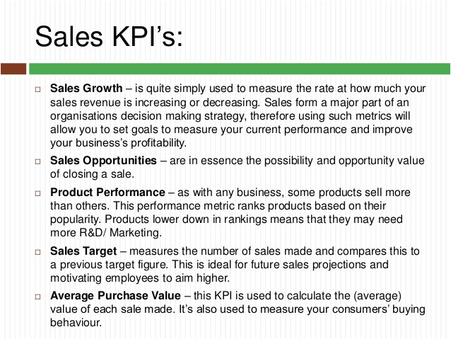 Sales Key Performance Indicators Template Key Performance Indicators You Should Know