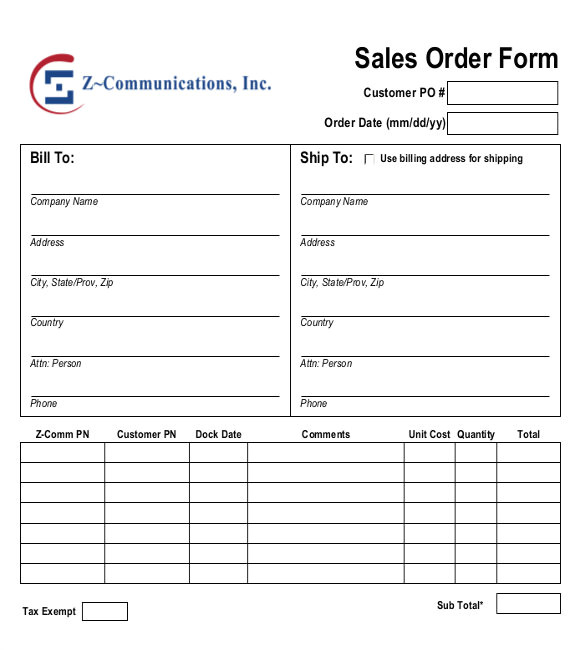 Sales order forms Templates Free 26 Sales order Templates Free Sample Example format