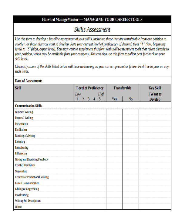 Sales Skills assessment Template 21 Best assessment Templates Free Premium Templates