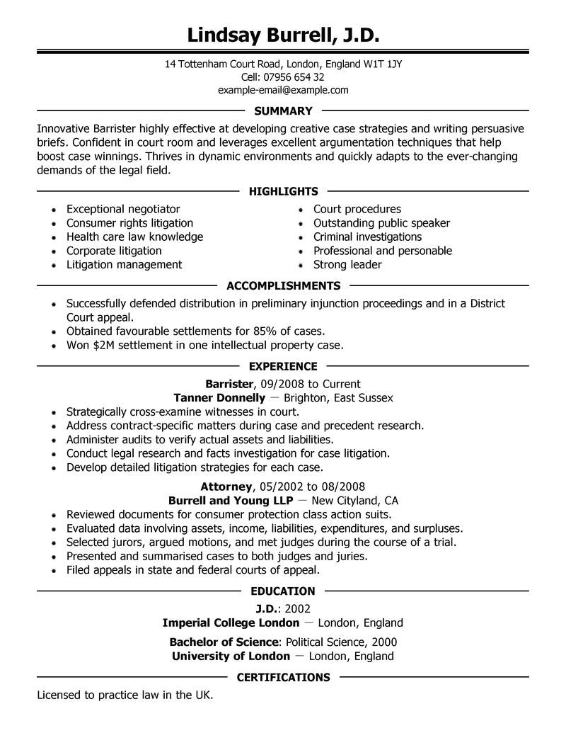 attorney resume samples template
