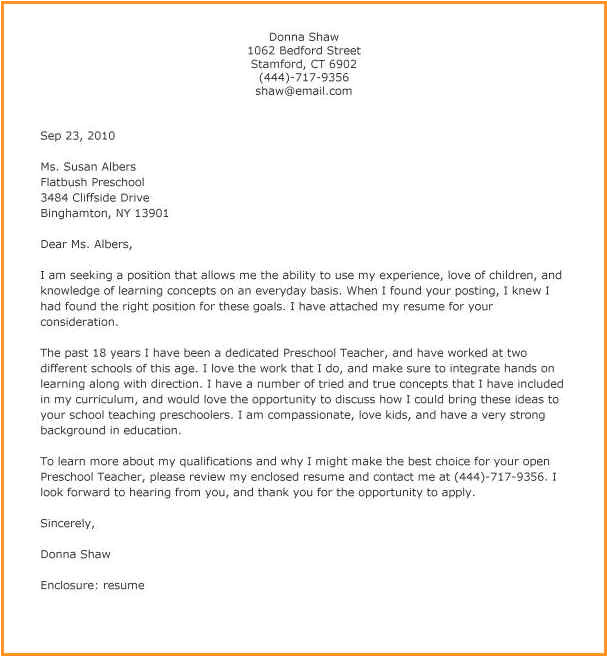 7 early childhood education cover letter samples