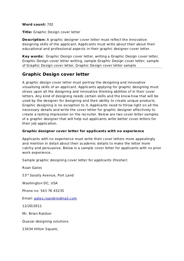 graphc design cover letter
