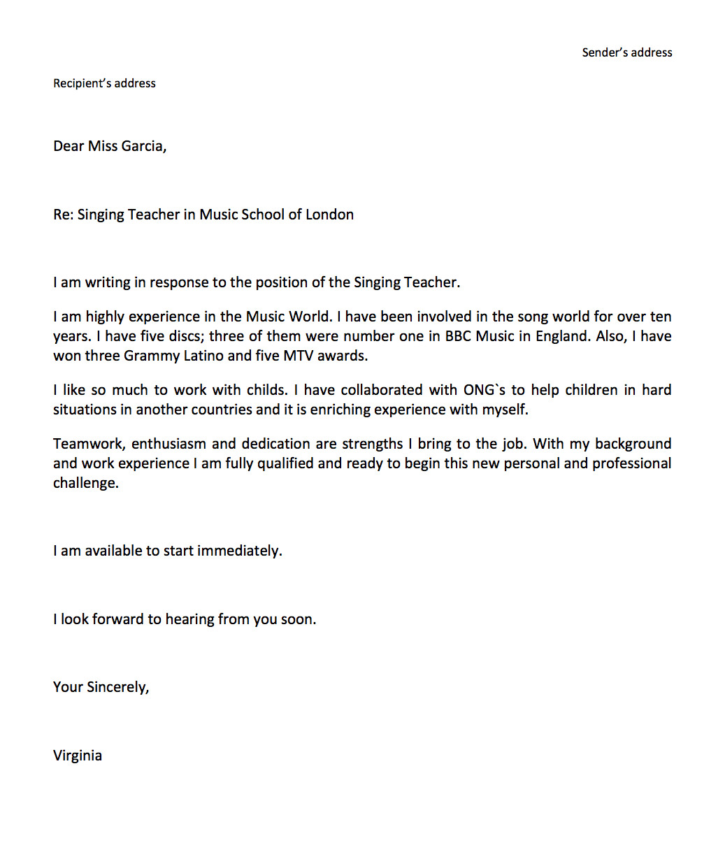 sample cover letter for high school student with no work experience