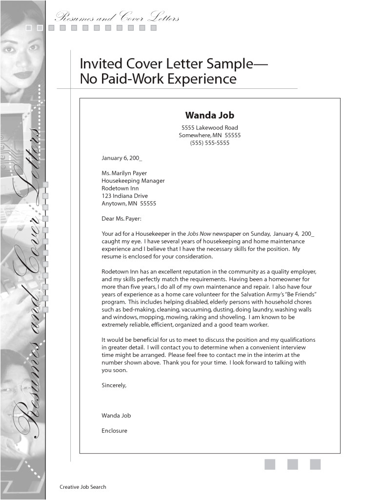 sample cover letter for high school student with no work experience