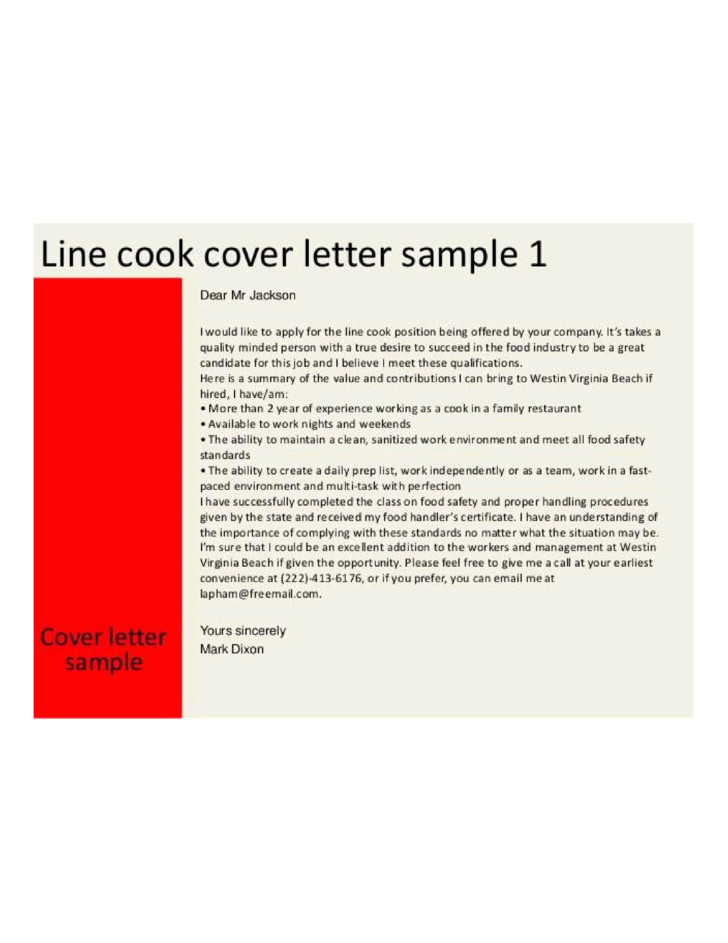 basic line cook cover letter samples templates