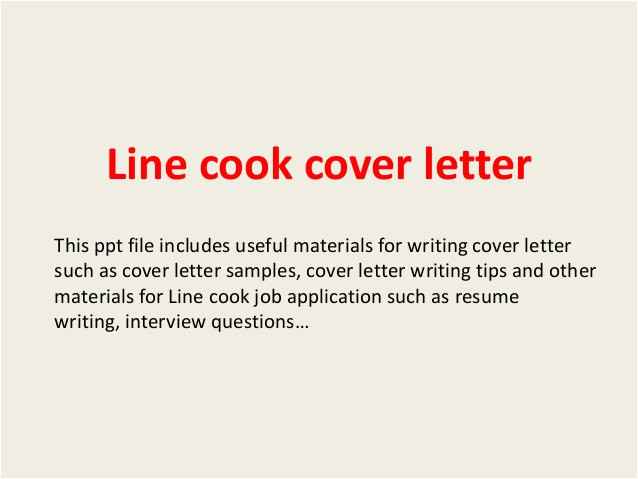 line cook cover letter