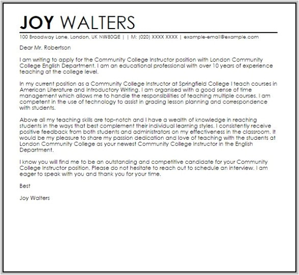 Sample Cover Letter for Online Teaching Position Sample Cover Letter for Submitting Resume Online Cover
