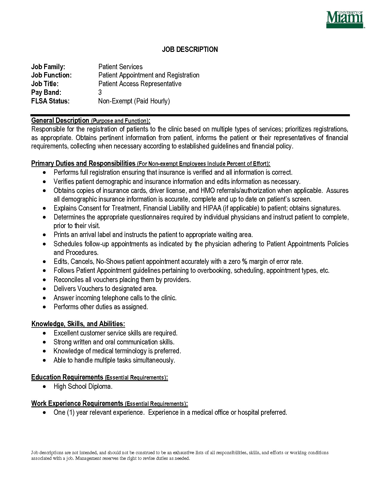 patient service representative resume template