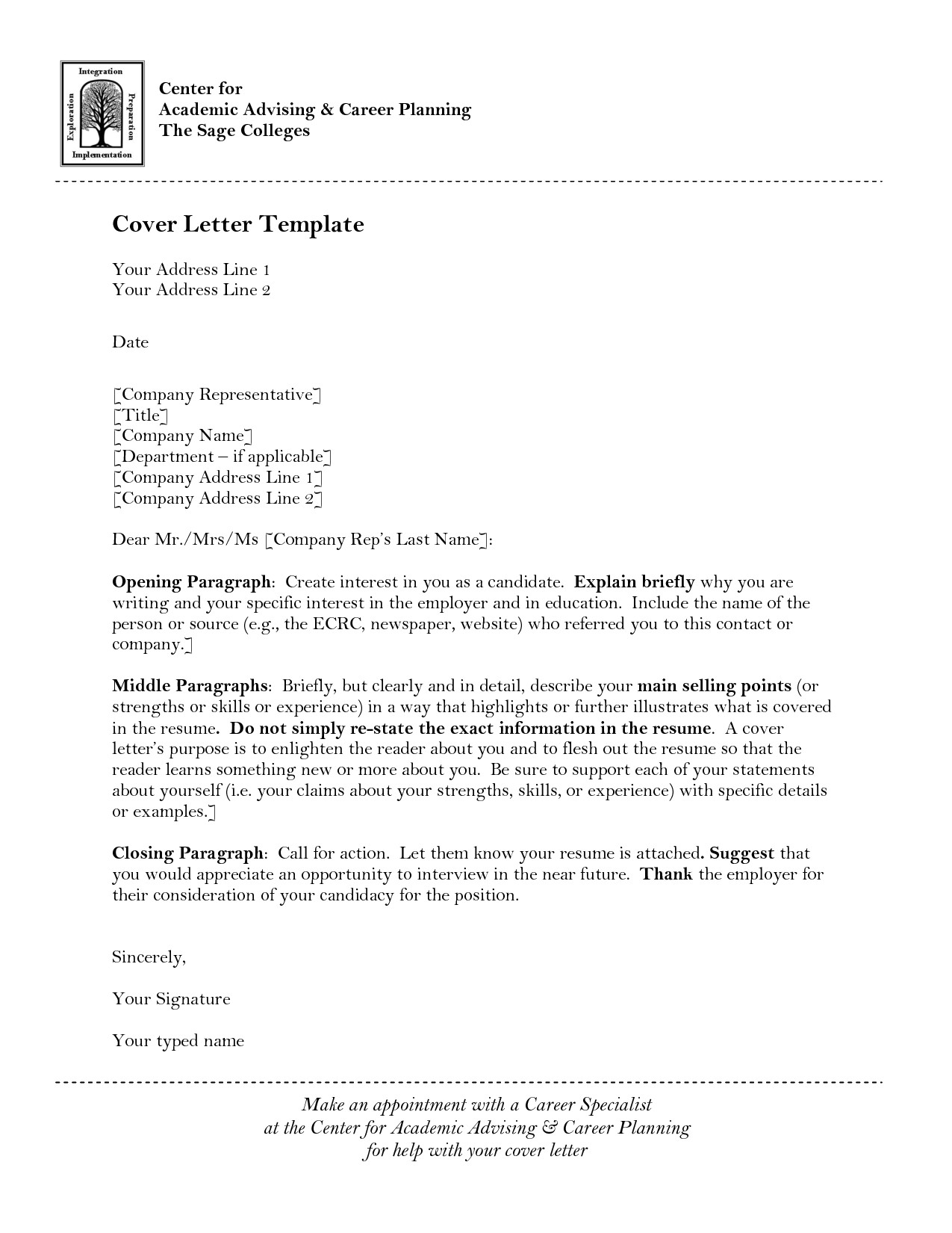 sample application letter for teaching position in college