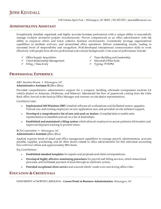 sample objectives in resume for office staff
