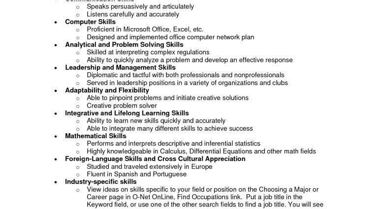 technical skills resume examples