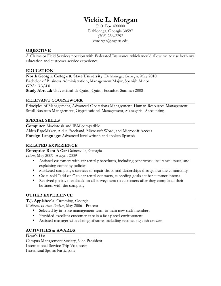 resume example ii limited work experience