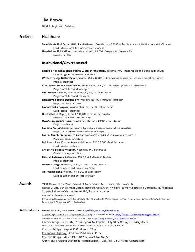 jim brown resume project list 2016