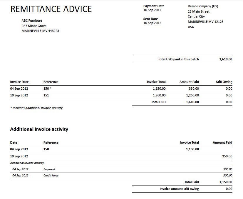remittance template