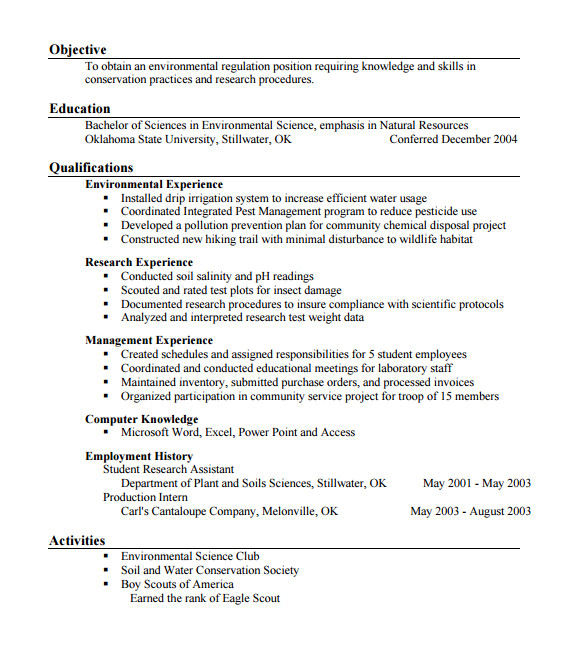agriculture resume templates free pdf word samples