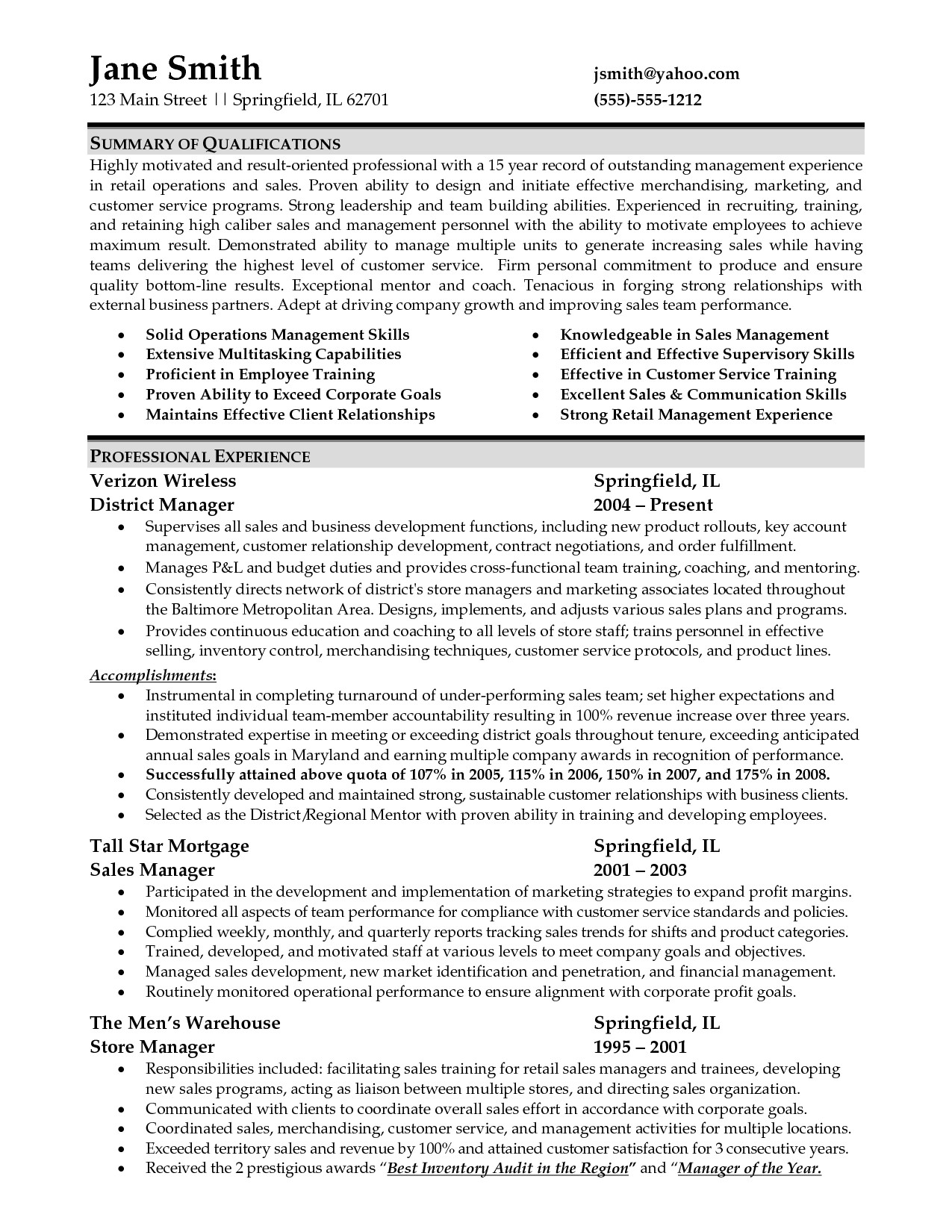retail assistant manager resume objective examples