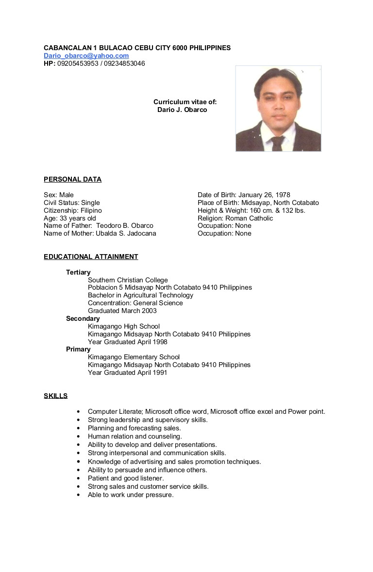 sample resume call center agent