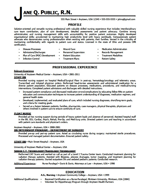 nursing resume sample writing guide