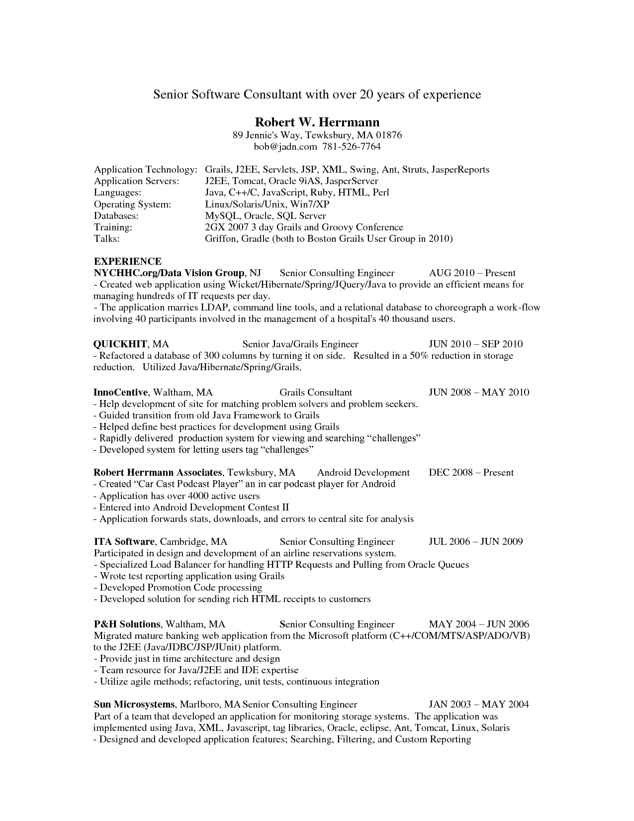 php programmer resume sample