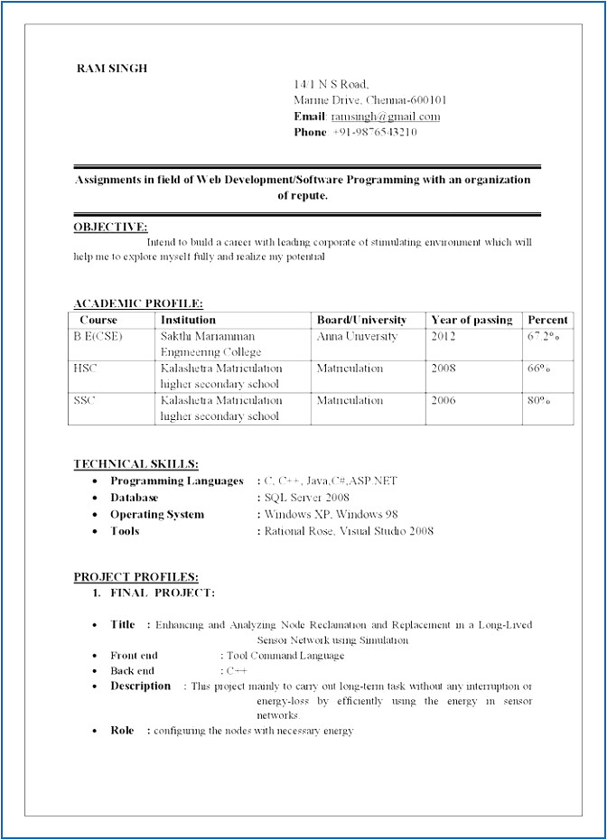 resume format for freshers engineers pdf free download nujgg