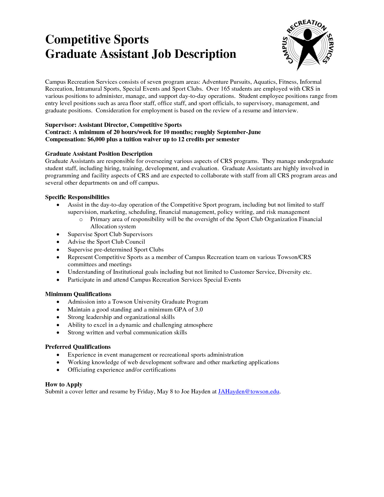 Sample Resume for Graduate assistant Position Resume Sample Graduate assistant Sidemcicek Com
