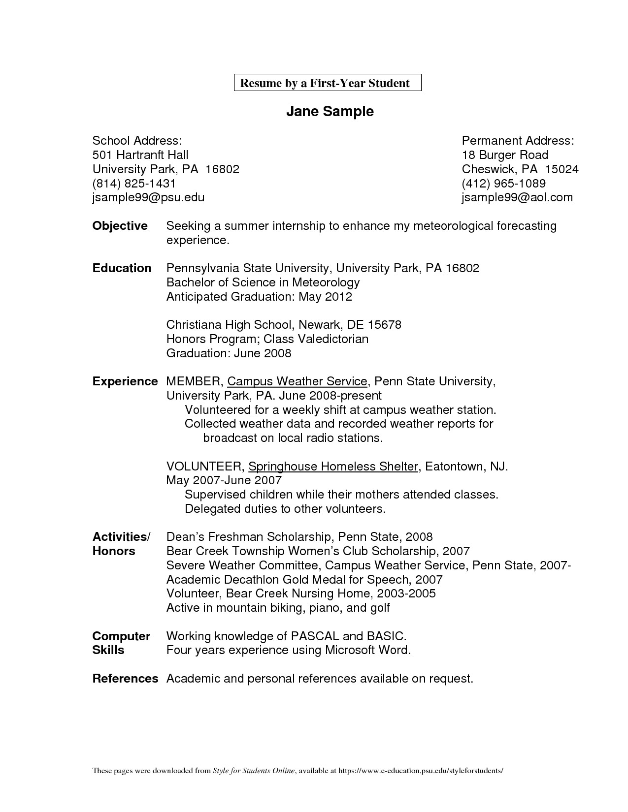 handyman sample resume