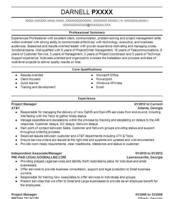 resume for manager position 2463