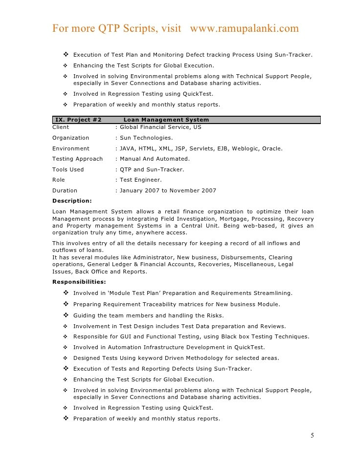 sample resume for manual testing professional of 2 yr experience