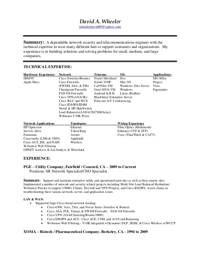 network security resume