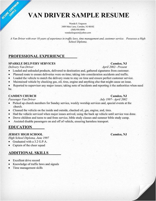 truck driver resume no experience