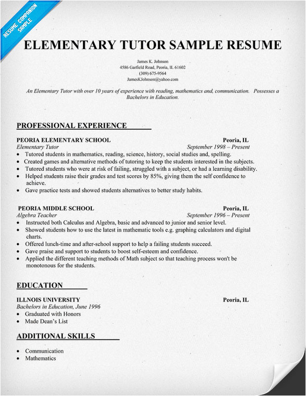 sample resume for college teaching job