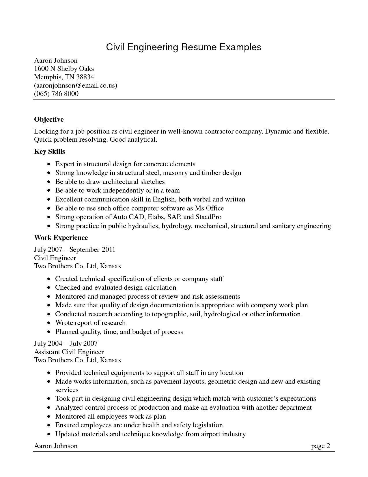 Sample Resume Of Civil Engineering Fresher Best Resume for Civil Engineer Fresher Resume Ideas