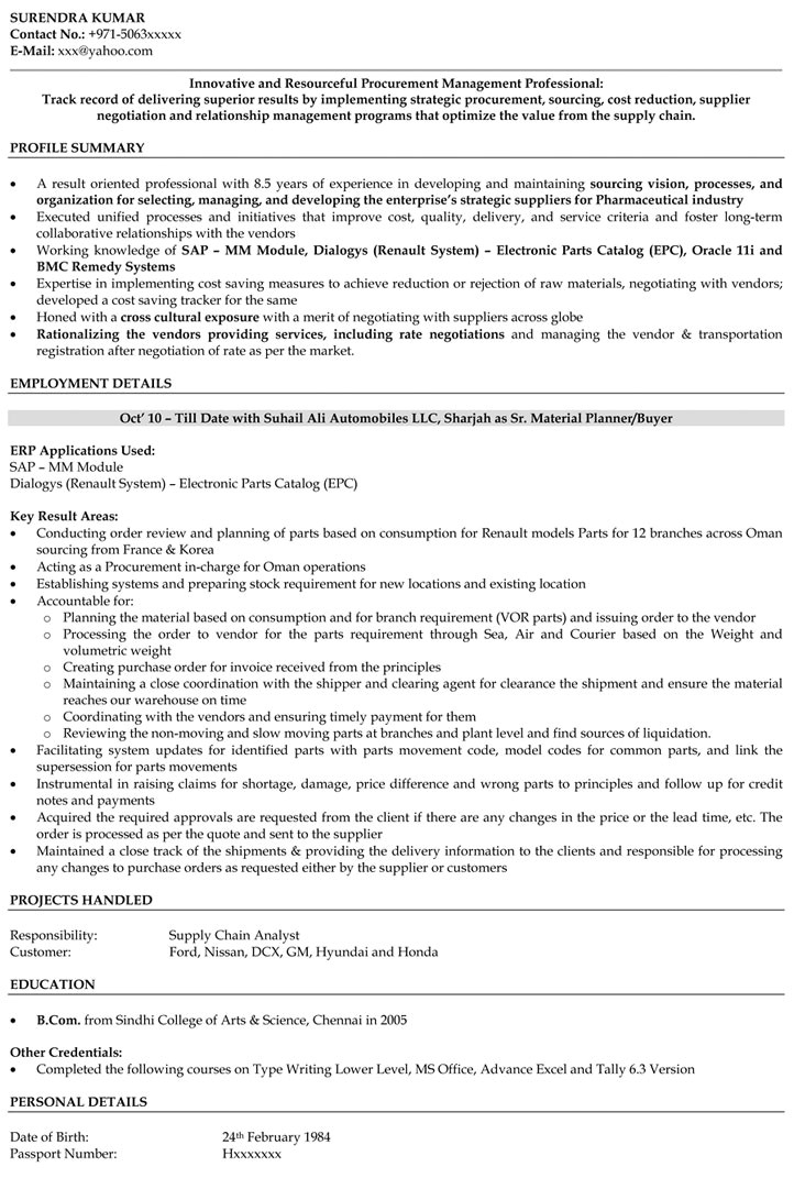 Sample Resume Of Purchase Manager 1 Sample Resume Of Purchase Manager Procurement Manager Resume Printable Planner Template