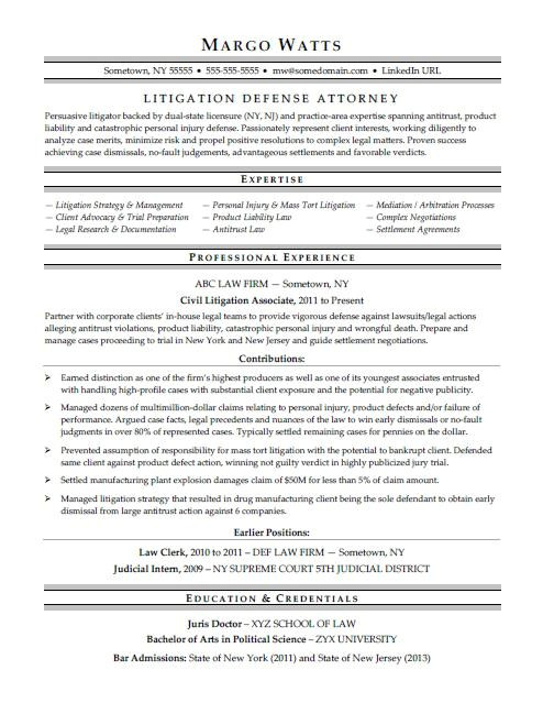 attorney resume sample