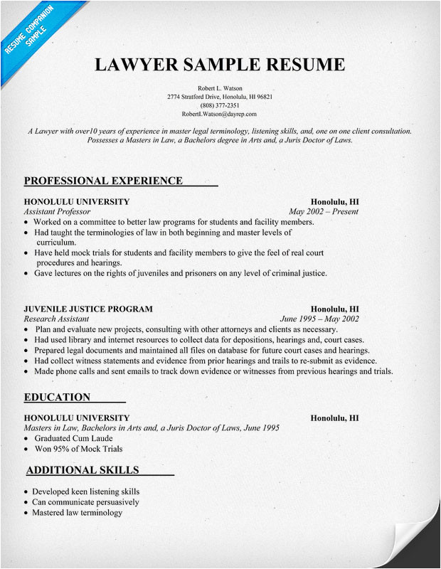 lawyer resume