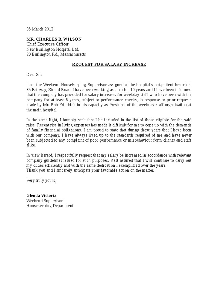 Sample Salary Review Letter Template Salary Review Letter Template the Letter Sample