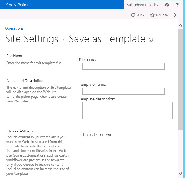 save site as template option missing in sharepoint 2013