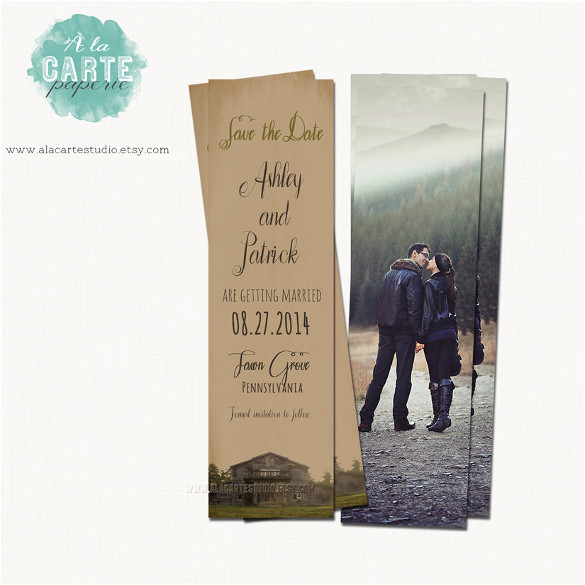 sample save the date bookmark