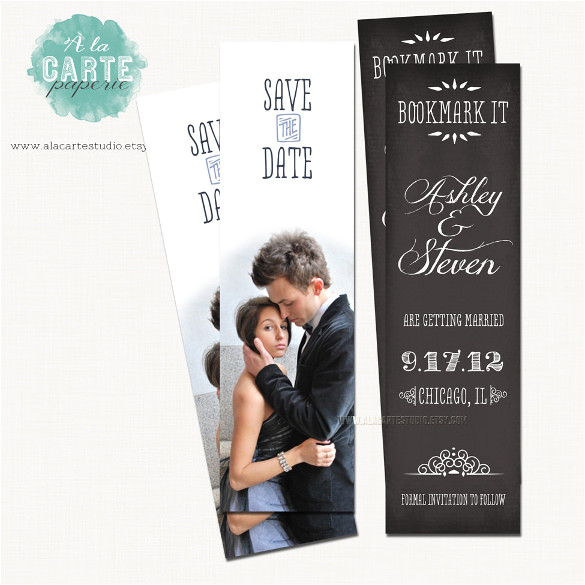 save the date bookmark