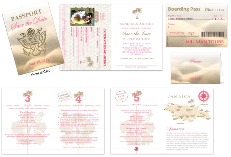 wedding invitation templates passport