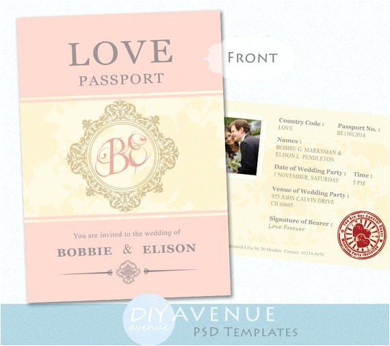 wedding passport postcard save the date
