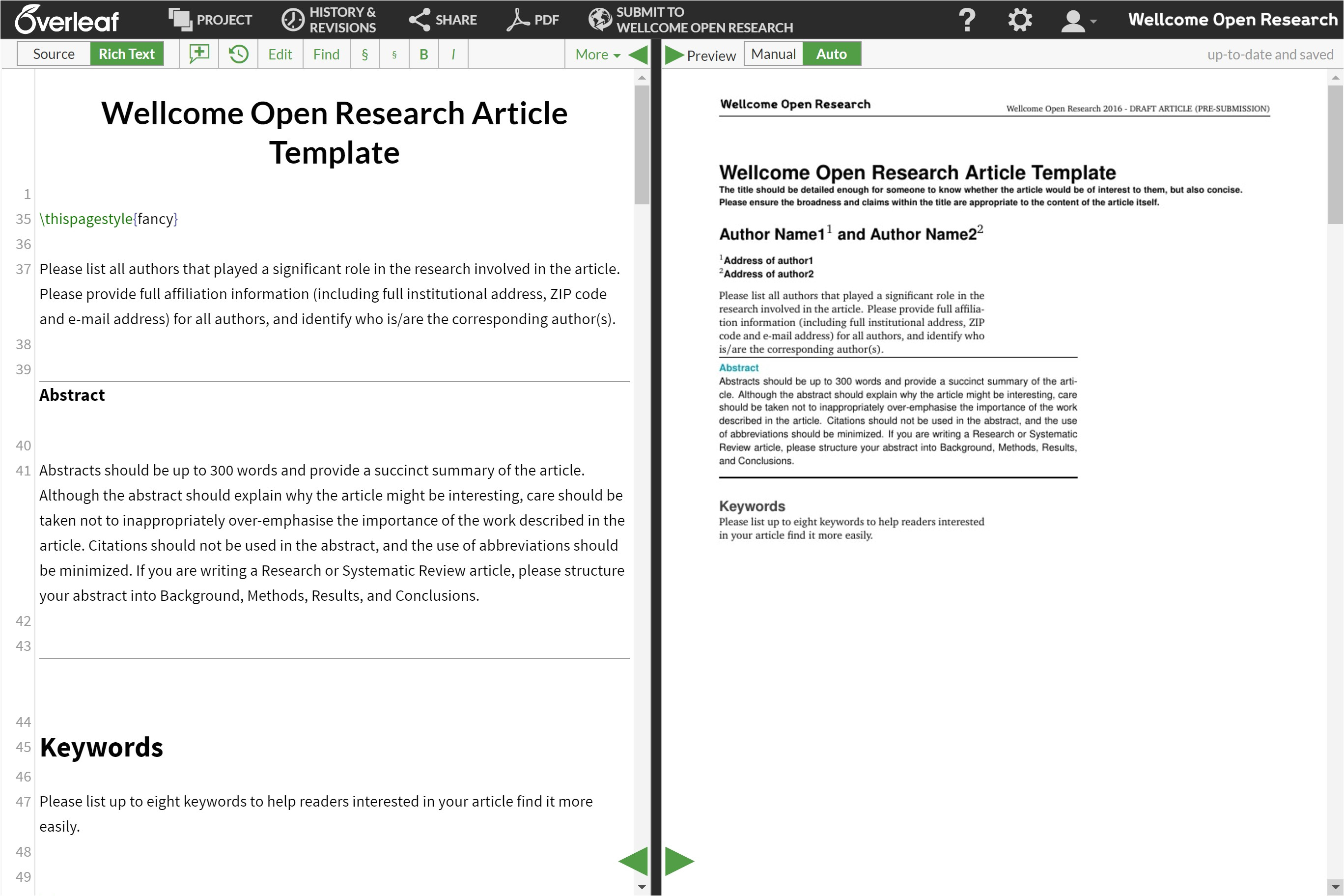 literature review template latex