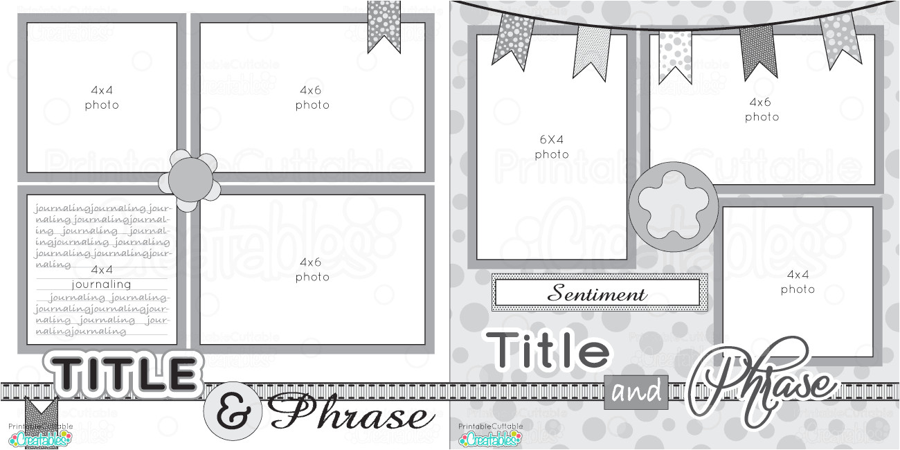 12x12 two page free printable scrapbook layout