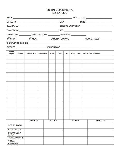 Script Supervisor Notes Template so You Want to Be A Script Supervisor toughnickel