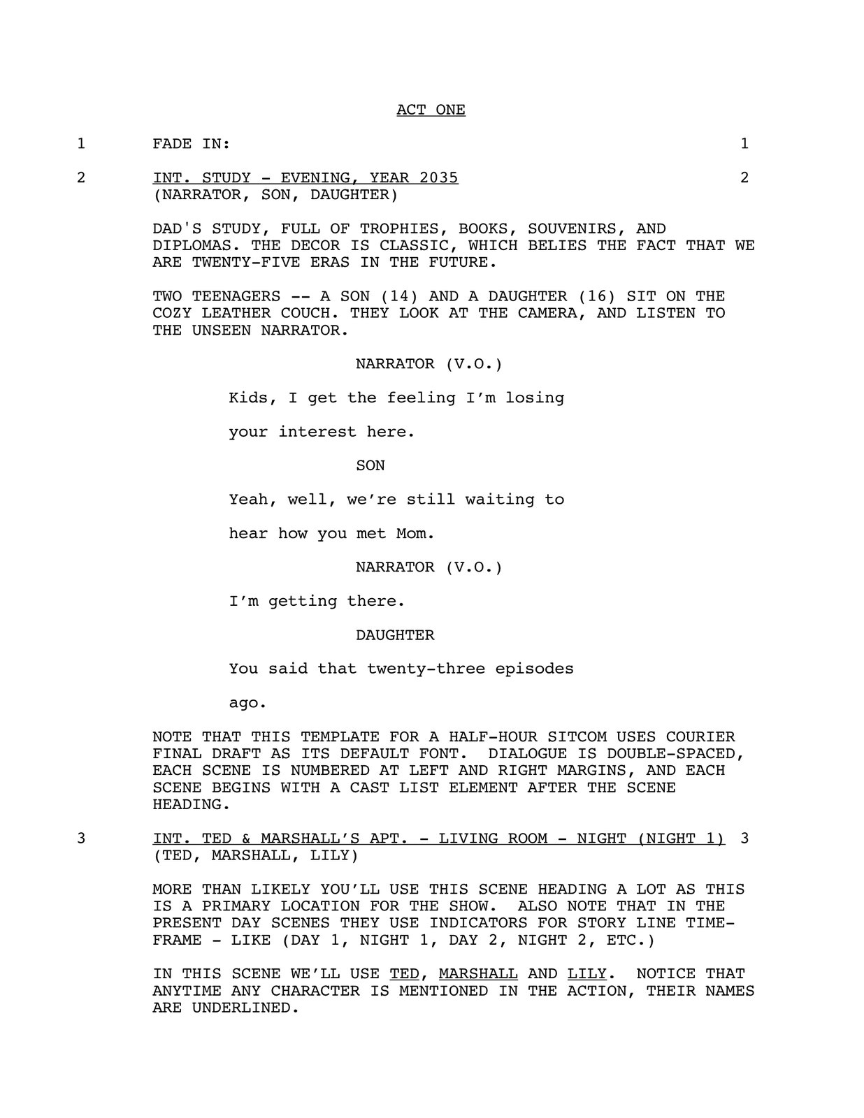 movie script template