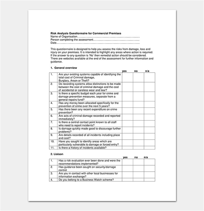 security assessment template