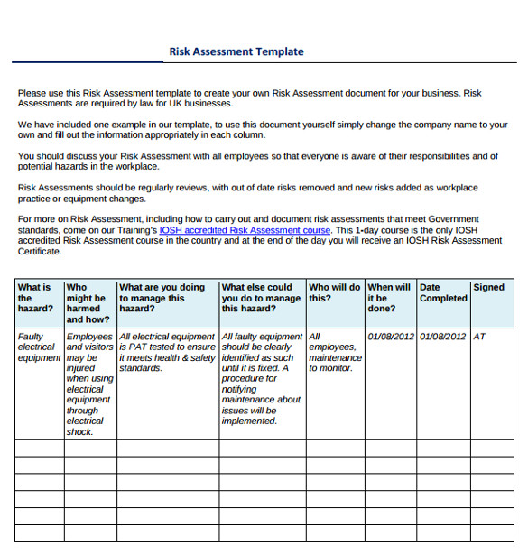 security guard risk assessment template 51 elegant enterprise risk management report template