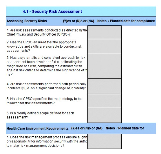 security risk analysis meaningful use template